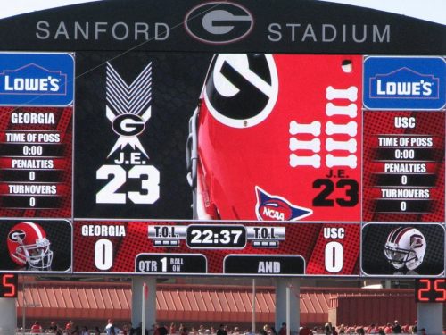 0194 Close up of scoreboard with helmet